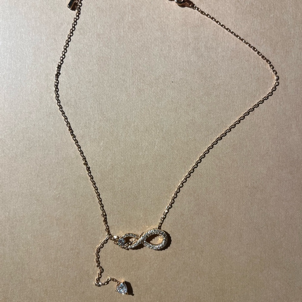 Swarovski Gold Infinity Necklace Elegant Jewelry